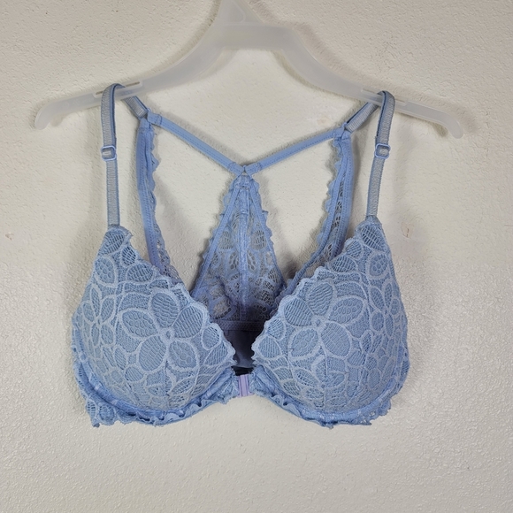 PINK by Victoria's Secret Lilac Lace Date Racerback Bra Size 32C blue - Picture 1 of 8